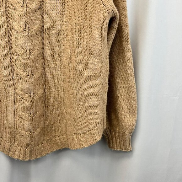 Cozy Co. Women’s Mock Neck Long Raglan Sleeve Pullover Beige Knit Sweater M/L - Picture 4 of 9